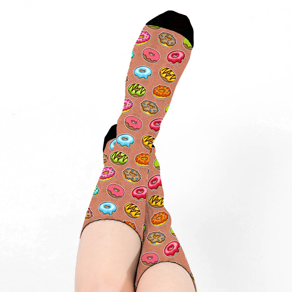 Donut Tasarımlı Sevimli Kadın Çorabı