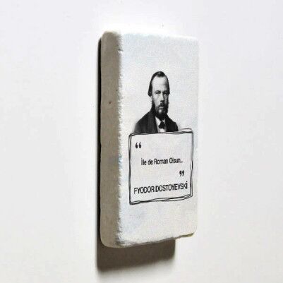 Dostoyevski Esprili Taş Buzdolabı Magneti - Thumbnail