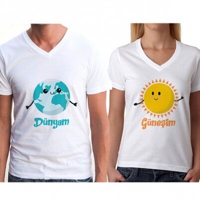 Dünyam ve Güneşim Çift Tişörtleri - Thumbnail