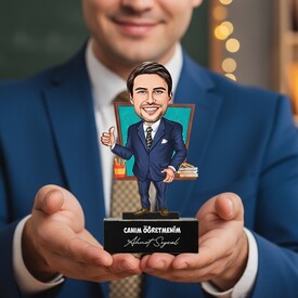  - Dünyanın En Havalı Öğretmeni Karikatürlü Biblo