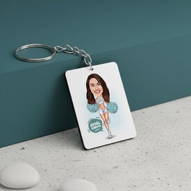  - Eğlenen Ponpon Kız Karikatürlü Anahtarlık