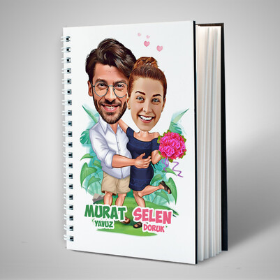 Egzotik Aşıklar Karikatürlü Sevgili Defteri - Thumbnail