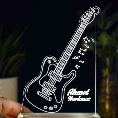 Elektrogitar İsme Özel 3D Led Lamba - Thumbnail