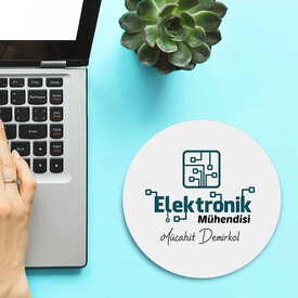 Elektronik Mühendisleri İçin Yuvarlak Mousepad - Thumbnail