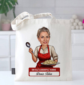  - Eli Lezzetli Anne Karikatürlü Bez Çanta