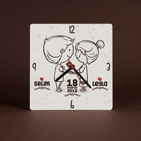  - Ellerimi Bırakma Kare Duvar Saati