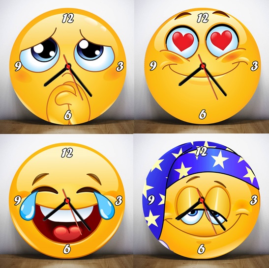Emoji Tasarımlı Duvar Saatleri