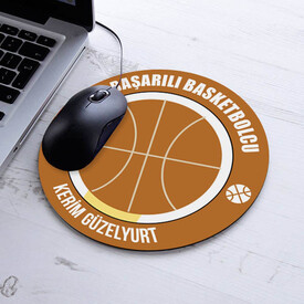 En Başarılı Basketbolcu İsme Özel Yuvarlak Mousepad - Thumbnail