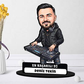 En Başarılı Dj Müzisyen Erkek Karikatürlü Biblo - Thumbnail