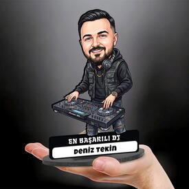  - En Başarılı Dj Müzisyen Erkek Karikatürlü Biblo