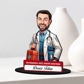 En Başarılı Erkek Acil Servis Doktoru Karikatürlü Biblo - Thumbnail
