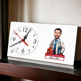  - En Başarılı Erkek Acil Servis Doktoru Karikatürlü Masa Saati