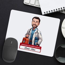En Başarılı Erkek Acil Servis Doktoru Karikatürlü Mousepad - Thumbnail