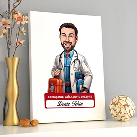  - En Başarılı Erkek Acil Servis Doktoru Karikatürlü Tablo