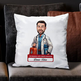  - En Başarılı Erkek Acil Servis Doktoru Karikatürlü Yastık