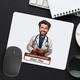 En Başarılı Erkek Aile Hekimi Karikatürlü Mousepad - Thumbnail