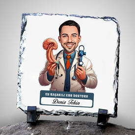  - En Başarılı Erkek KBB Doktoru Karikatürlü Taş Blok