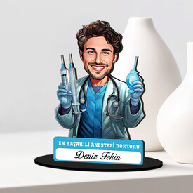En Başarılı Erkek Anestezi Doktoru Karikatürlü Biblo - Thumbnail