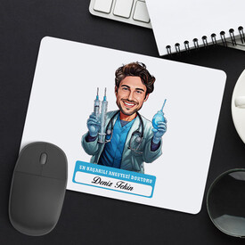 En Başarılı Erkek Anestezi Doktoru Karikatürlü Mousepad - Thumbnail