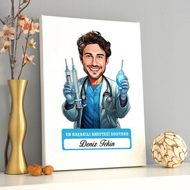  - En Başarılı Erkek Anestezi Doktoru Karikatürlü Tablo
