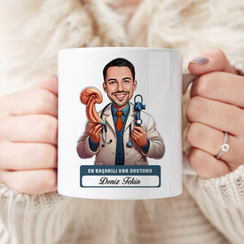  - En Başarılı Erkek KBB Doktoru Karikatürlü Kupa Bardak