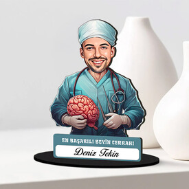 En Başarılı Erkek Beyin Cerrahı Karikatürlü Biblo - Thumbnail