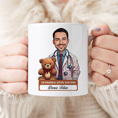  - En Başarılı Erkek Çocuk Doktoru Karikatürlü Kupa Bardak