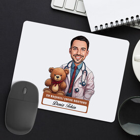 En Başarılı Erkek Çocuk Doktoru Karikatürlü Mousepad - Thumbnail