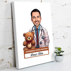 En Başarılı Erkek Çocuk Doktoru Karikatürlü Tablo - Thumbnail