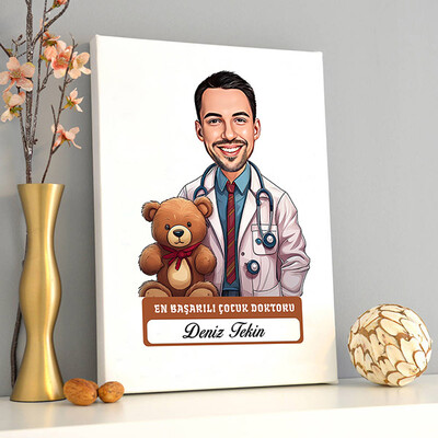  - En Başarılı Erkek Çocuk Doktoru Karikatürlü Tablo