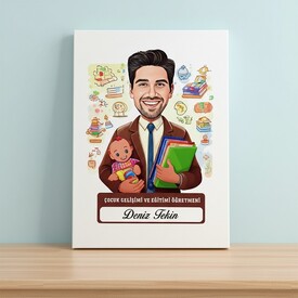 - En Başarılı Erkek Çocuk Gelişim Öğretmeni Karikatürlü Tablo