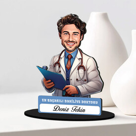 En Başarılı Erkek Dahiliye Doktoru Karikatürlü Biblo - Thumbnail