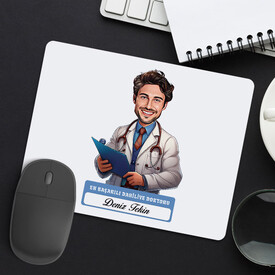 En Başarılı Erkek Dahiliye Doktoru Karikatürlü Mousepad - Thumbnail