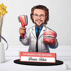  - En Başarılı Erkek Diş Doktoru Karikatürlü Biblo