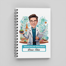  - En Başarılı Erkek Fen Öğretmeni Karikatürlü Defter