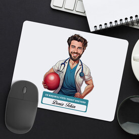 En Başarılı Erkek Fizik Tedavi Doktoru Karikatürlü Mousepad - Thumbnail