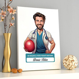  - En Başarılı Erkek Fizik Tedavi Doktoru Karikatürlü Tablo