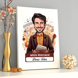  - En Başarılı Erkek Müzik Öğretmeni Karikatürlü Tablo