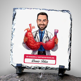  - En Başarılı Erkek Gastroentrolog Karikatürlü Taş Blok