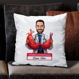  - En Başarılı Erkek Gastroentrolog Karikatürlü Yastık
