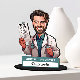 En Başarılı Erkek Göz Doktoru Karikatürlü Biblo - Thumbnail