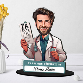  - En Başarılı Erkek Göz Doktoru Karikatürlü Biblo