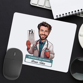 En Başarılı Erkek Göz Doktoru Karikatürlü Mousepad - Thumbnail