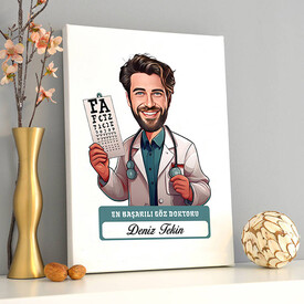  - En Başarılı Erkek Göz Doktoru Karikatürlü Tablo