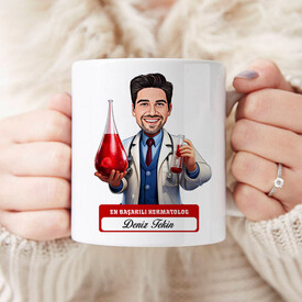 En Başarılı Kadın Psikiyatrist Karikatürlü Masa Saati - Thumbnail