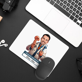  - En Başarılı Erkek KBB Doktoru Karikatürlü Mousepad