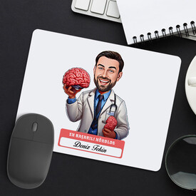 En Başarılı Erkek Nörolog Karikatürlü Mousepad - Thumbnail