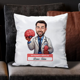  - En Başarılı Erkek Nörolog Karikatürlü Yastık