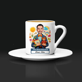  - En Başarılı Erkek Okul Öncesi Öğretmeni Karikatürlü Kahve Fincanı