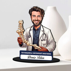 En Başarılı Erkek Ortopedi Doktoru Karikatürlü Biblo - Thumbnail